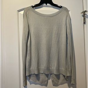 Halston Heritage Light Blue Chiffon Back Silk Cashmere Blend Sweater Top Small